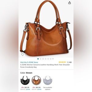 Genuine Leather S-Zone Tote Bag Laptop Handbag